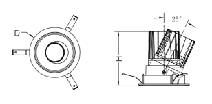 D65 Wall wash LED downlight Round size and drawing1
