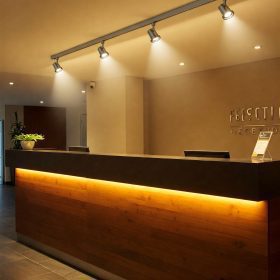 Hotel lobby reception lighting solution