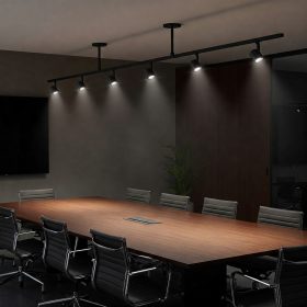 Zoomable LED Track Light above the conference room
