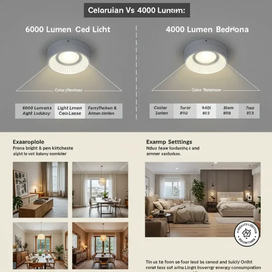 Luminária de teto LED de 6000 lúmens ou de 4000 lúmens: qual escolher?