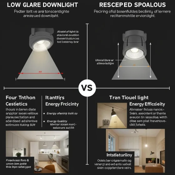 Downlights de baja luminosidad frente a focos empotrados: ¿Cuál es mejor?