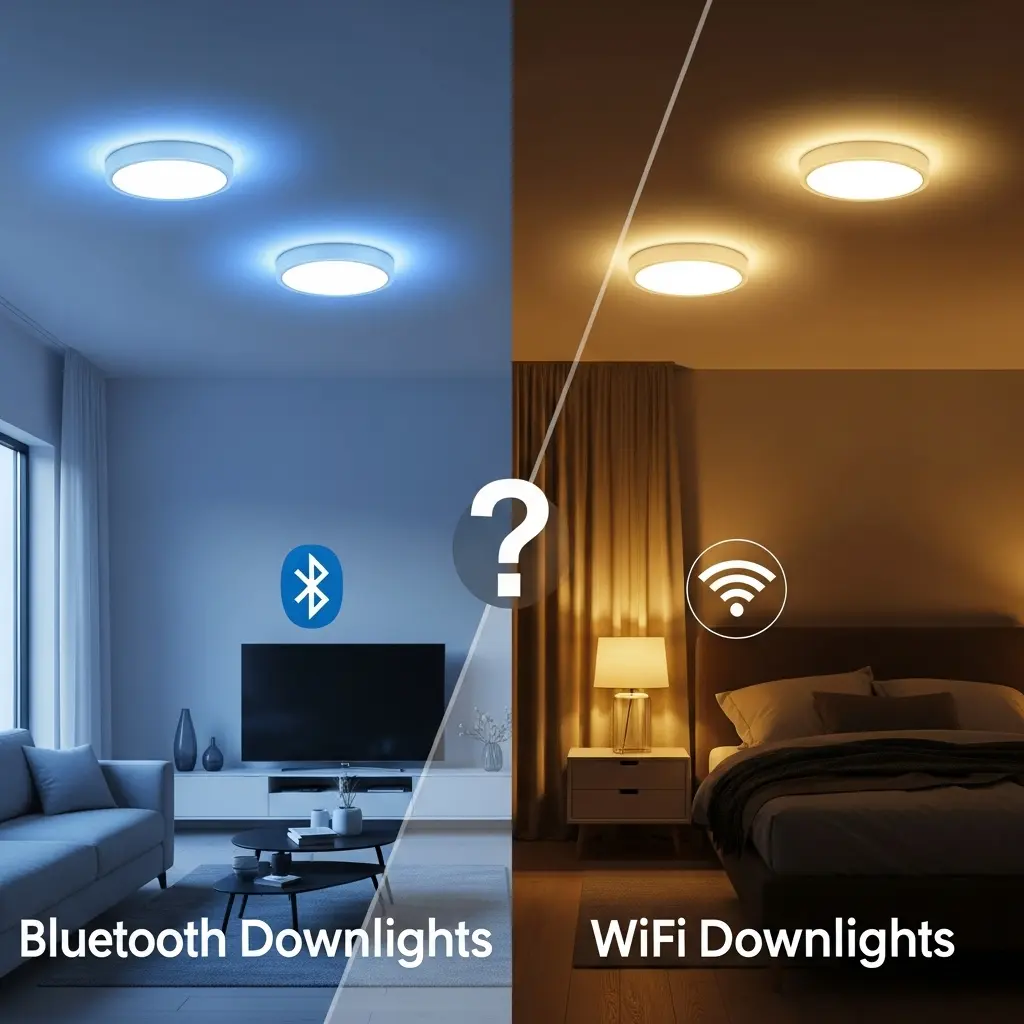 Bluetooth Light Tech Bluetooth vs WiFi Downlights: Which Smart Lighting Fits You?