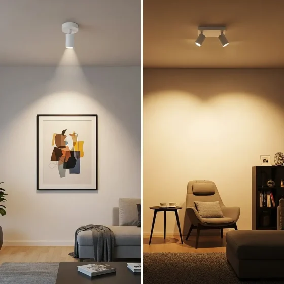 Iluminação de teto com um ou dois spots: qual se adapta melhor ao seu projeto de iluminação?
