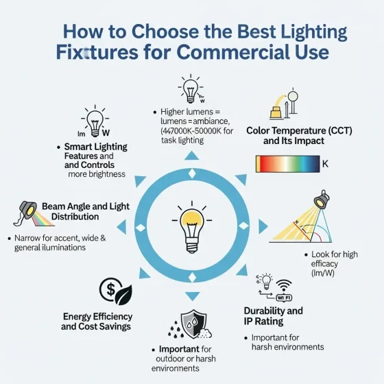 كيفية اختيار أفضل تجهيزات إضاءة LED للاستخدام التجاري