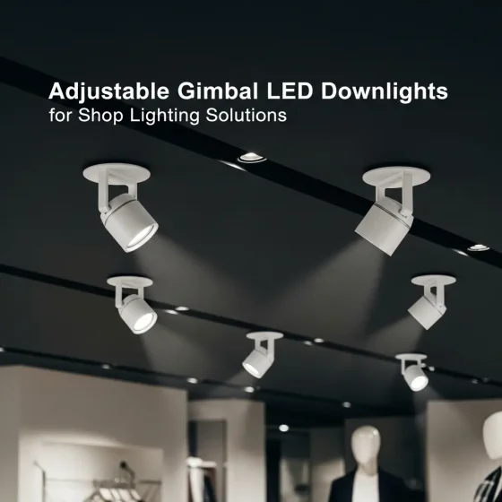 Rectangular Adjustable Gimbal LED Downlights for Shops