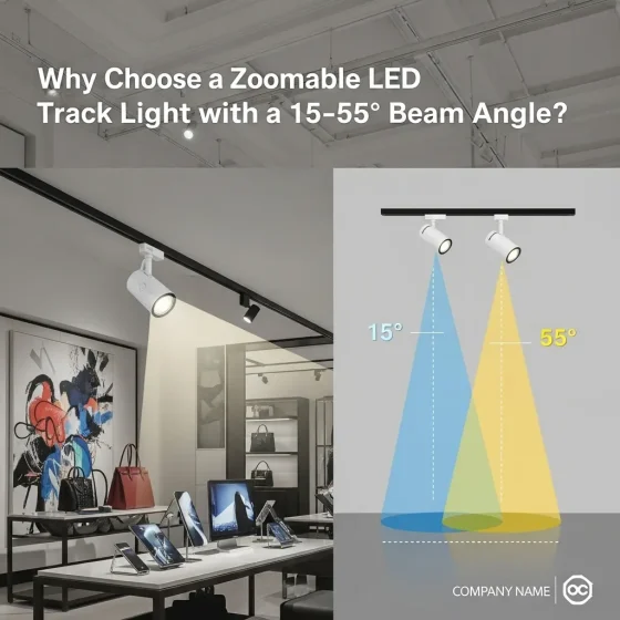 Zoomable LED Track Light: 15-55°Variable Angle