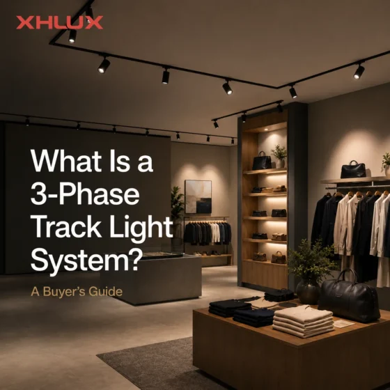 3 phase track light guide for commercial system selection