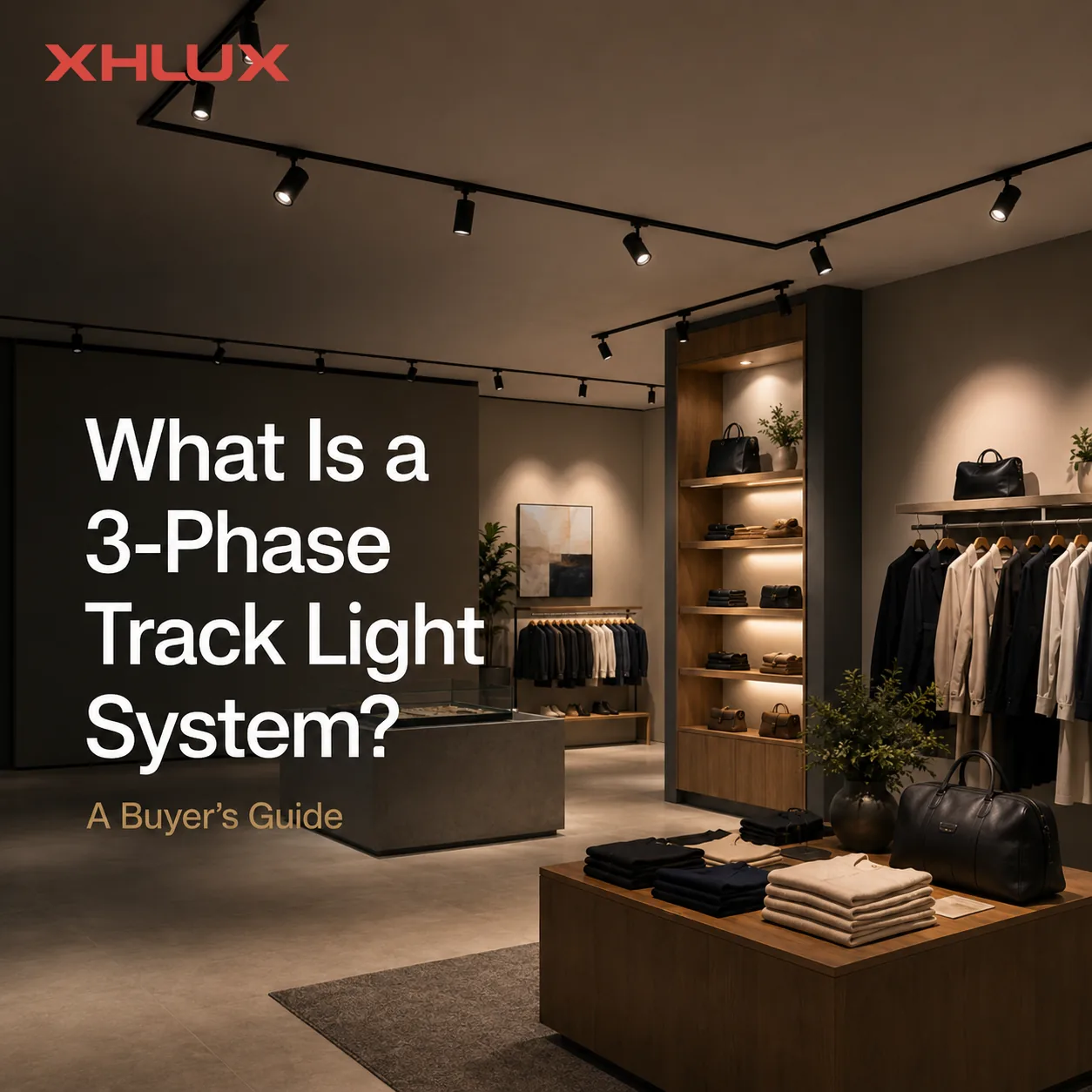 3 phase track light guide for commercial system selection