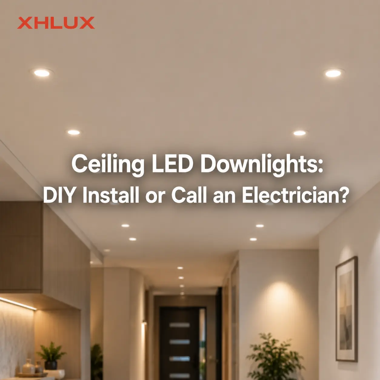 DIY ceiling LED downlight installation or call an electrician