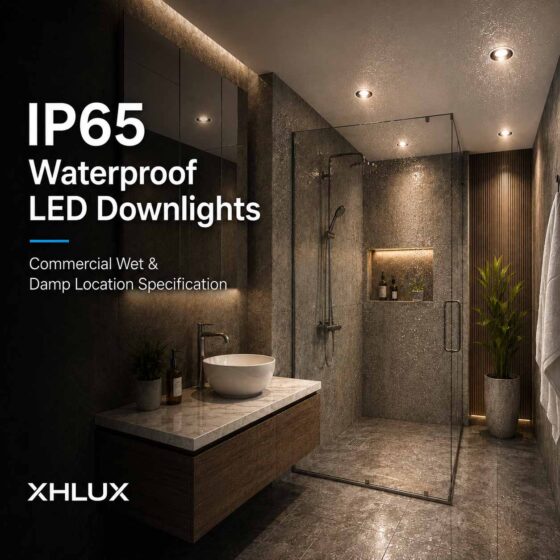 مصباح LED سفلي من نوع XHLUX IP65، مصمم خصيصًا للأماكن الرطبة والمبللة، مناسب لأسقف الحمامات التجارية.