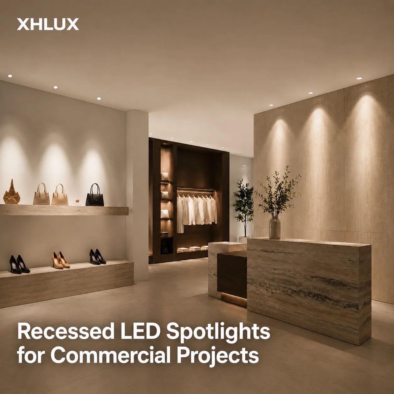 أضواء LED مخفية مثبتة في أسقف المحلات التجارية مع إضاءة مميزة لعرض المنتجات