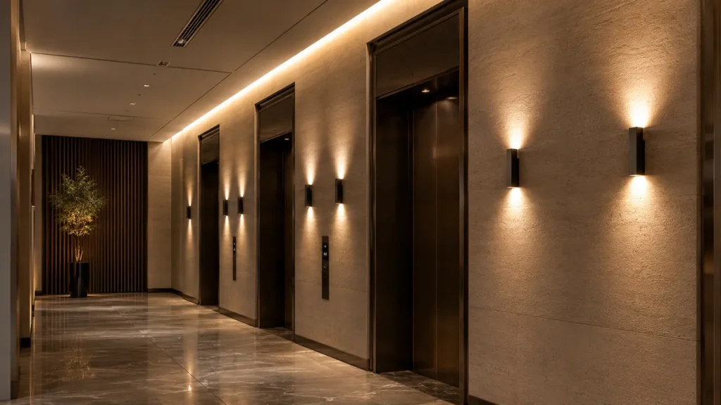 LED up down wall lights used in indoor and outdoor architectural spaces