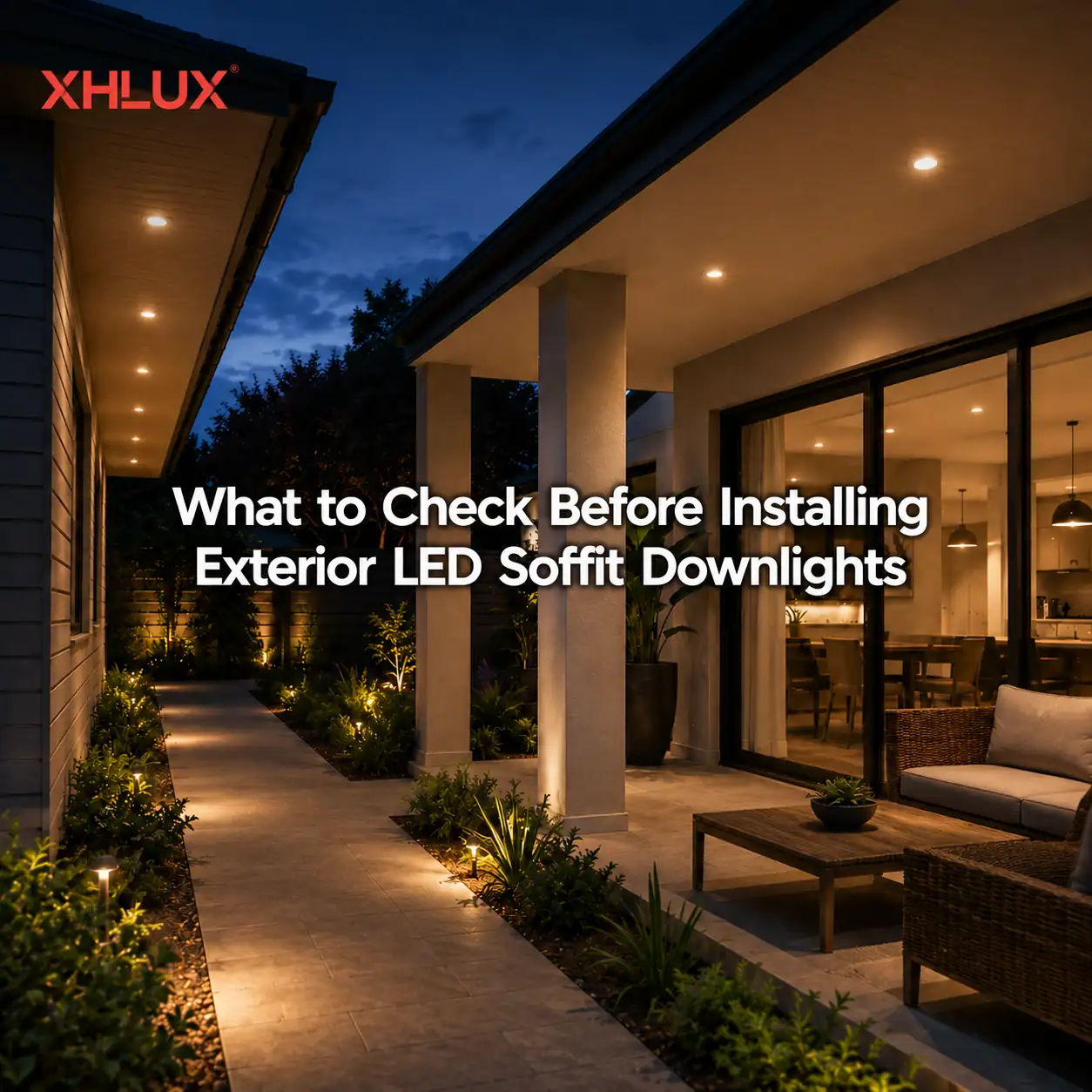 Pre-install checklist for exterior LED soffit downlights