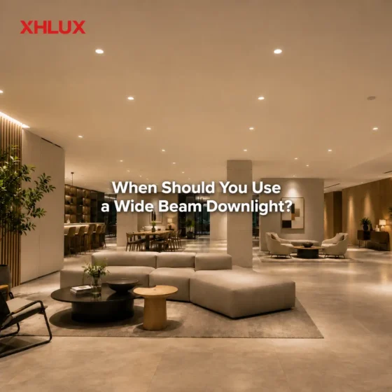 When to use a wide beam downlight for ambient lighting