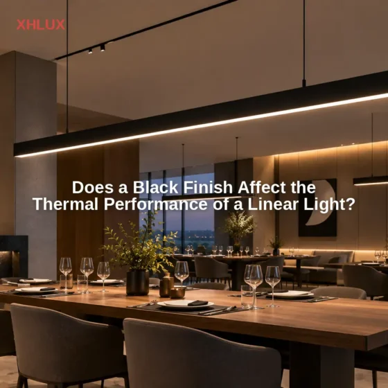 Does a linear light black finish affect thermal performance