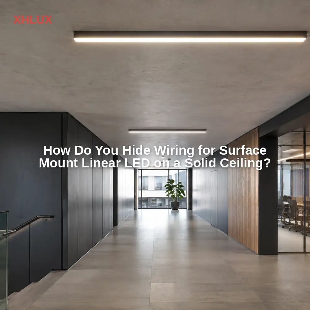 How to hide wiring for surface mount linear LED on a solid ceiling