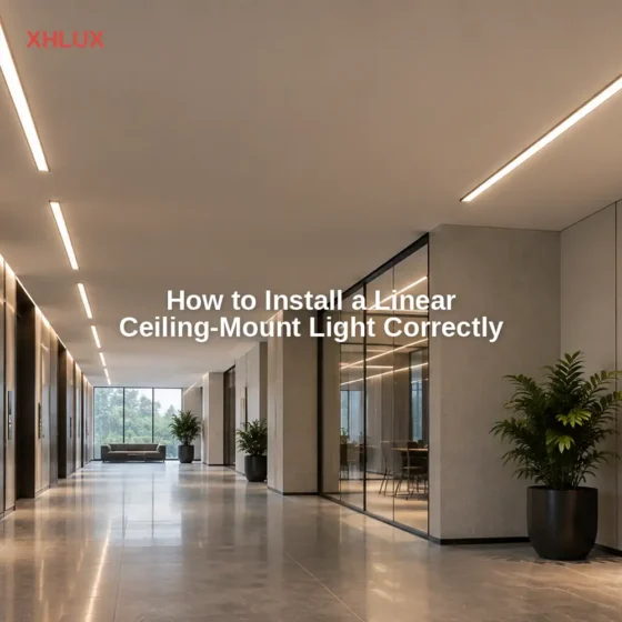 How to install a linear ceiling mount light correctly in a commercial project