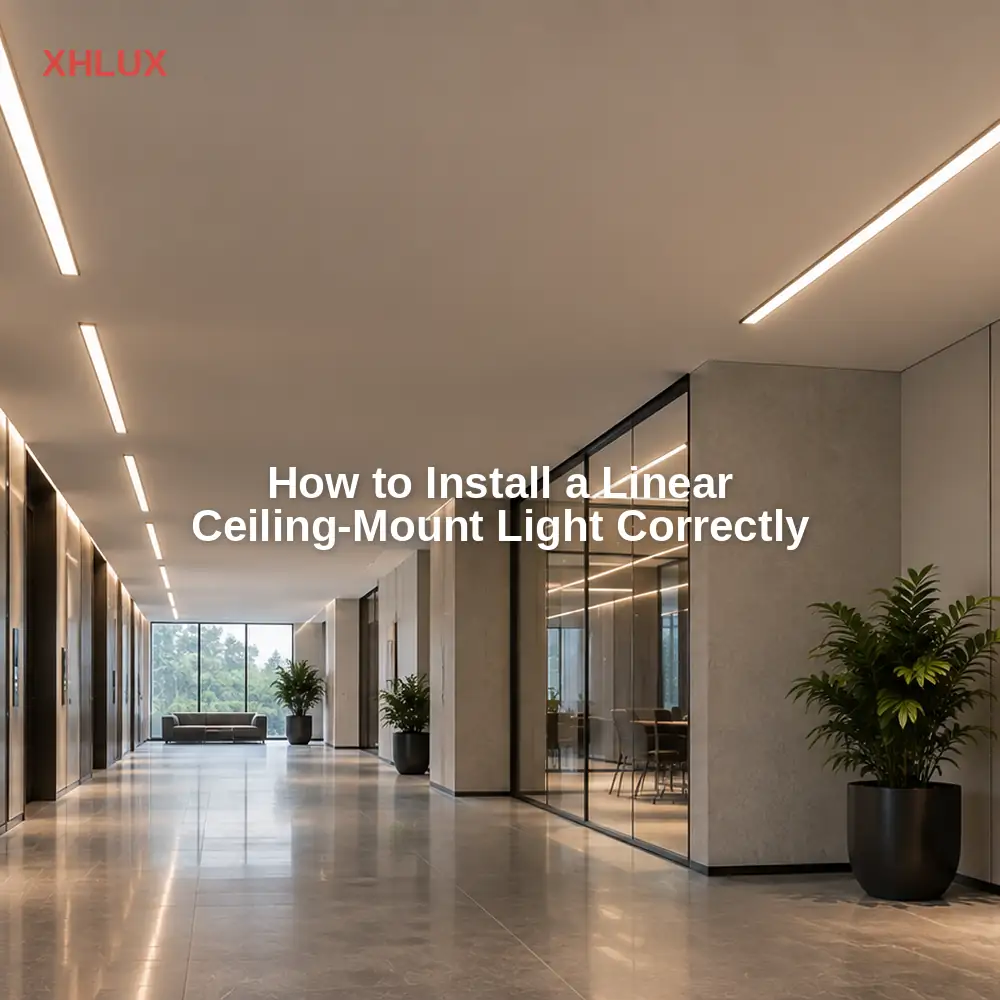 How to install a linear ceiling mount light correctly in a commercial project