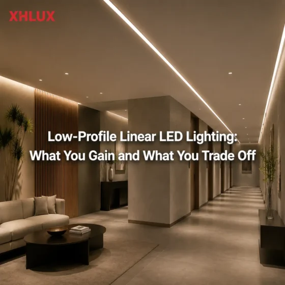Low profile linear LED lighting gains and trade offs compared with standard fixtures