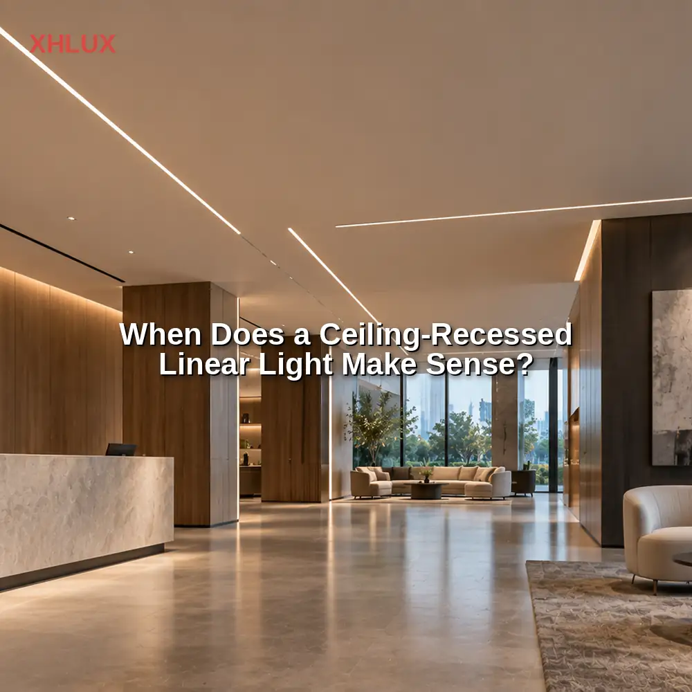 When does a ceiling recessed linear light make sense in a commercial ceiling