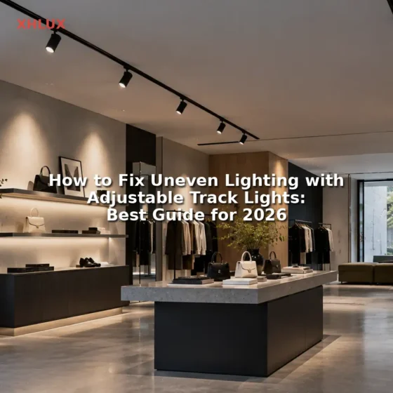 Track lighting with adjustable heads guide for fixing bright spots and dark areas