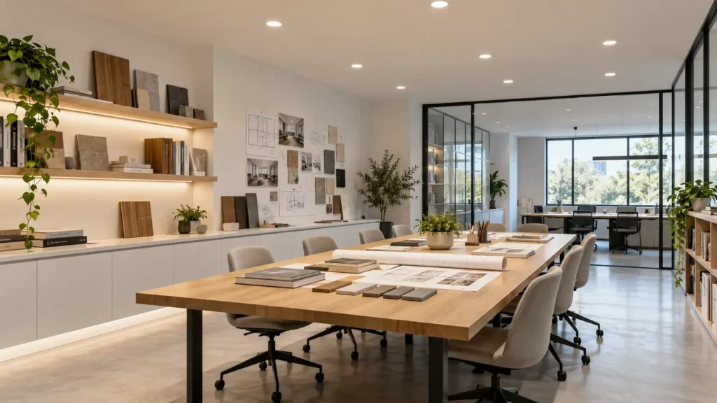 COB LED downlights illuminating a commercial space with overlapping beam coverage